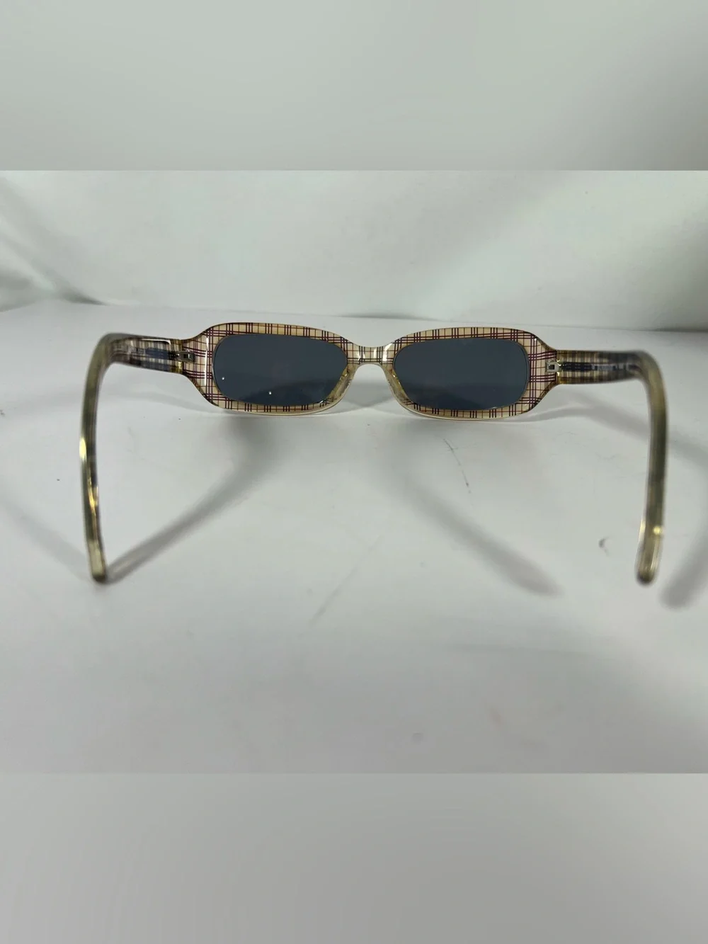 5100: Burberry Vintage Nova Check Rectangular Sunglasses with Box & Case